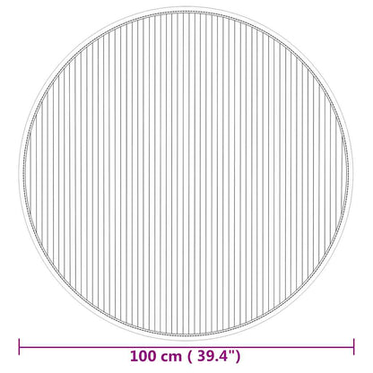 Teppich Rund Natur 100 cm Bambus