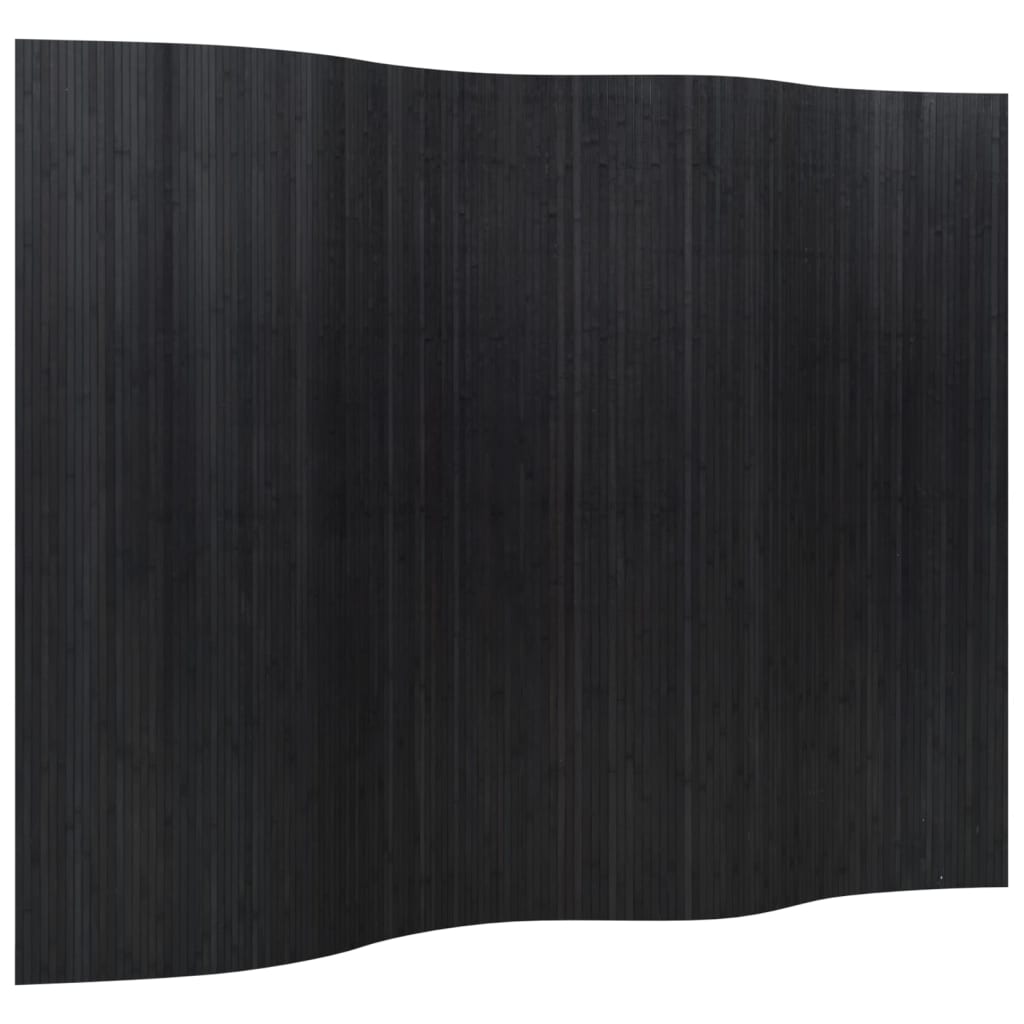 Paravent Schwarz Breite 250 cm Höhe 165 cm Bambus