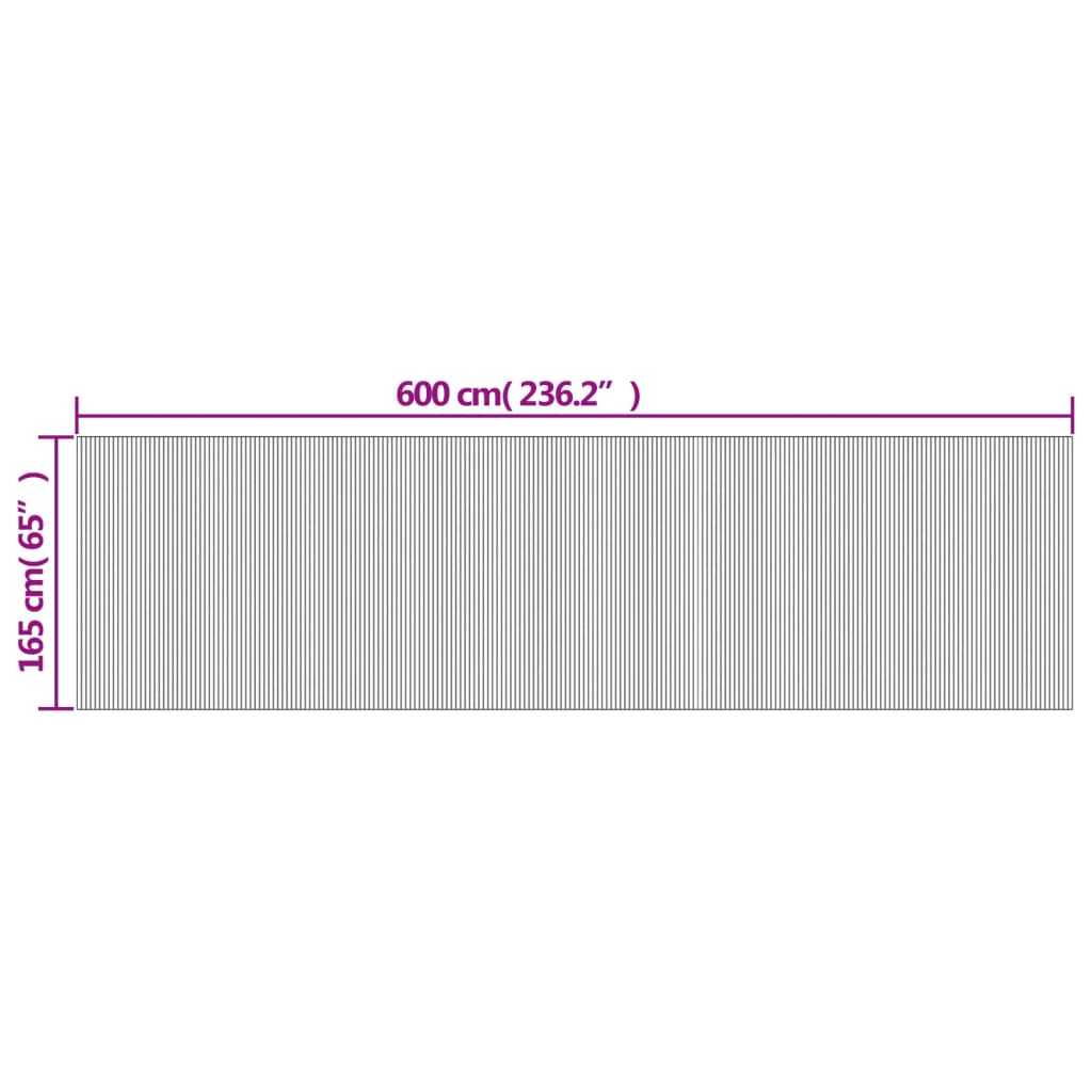 Paravent Schwarz Breite 600 cm Höhe 165 cm Bambus