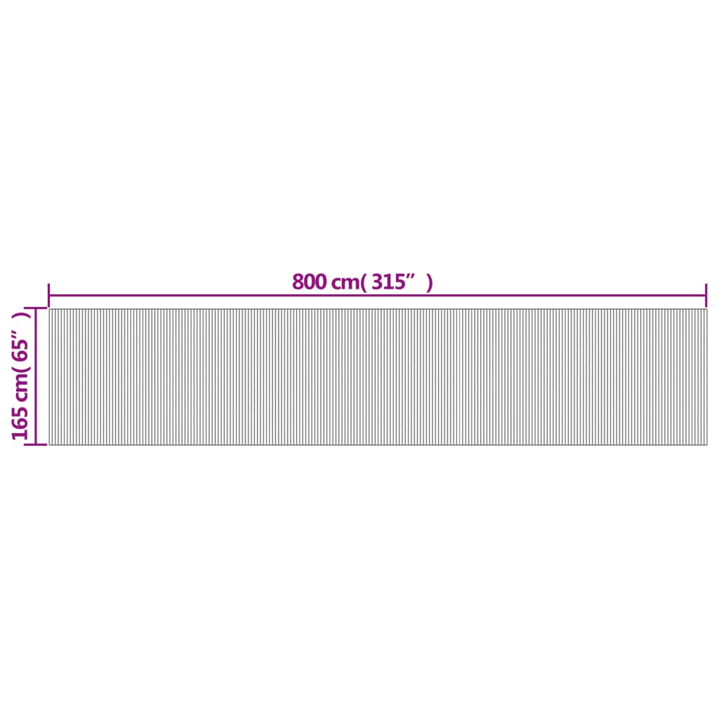 Paravent Grau Breite 800 cm Höhe 165 cm Bambus