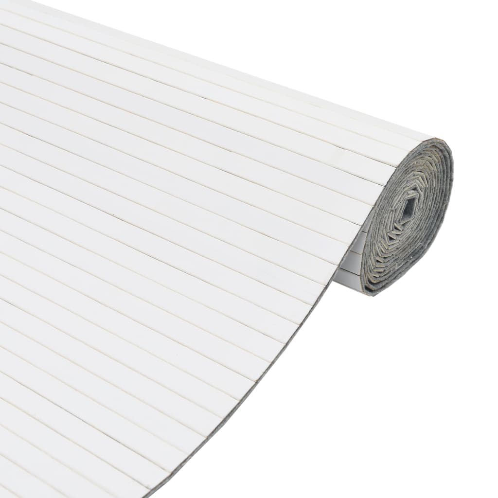 Paravent Weiß Breite 800 cm Höhe 165 cm Bambus