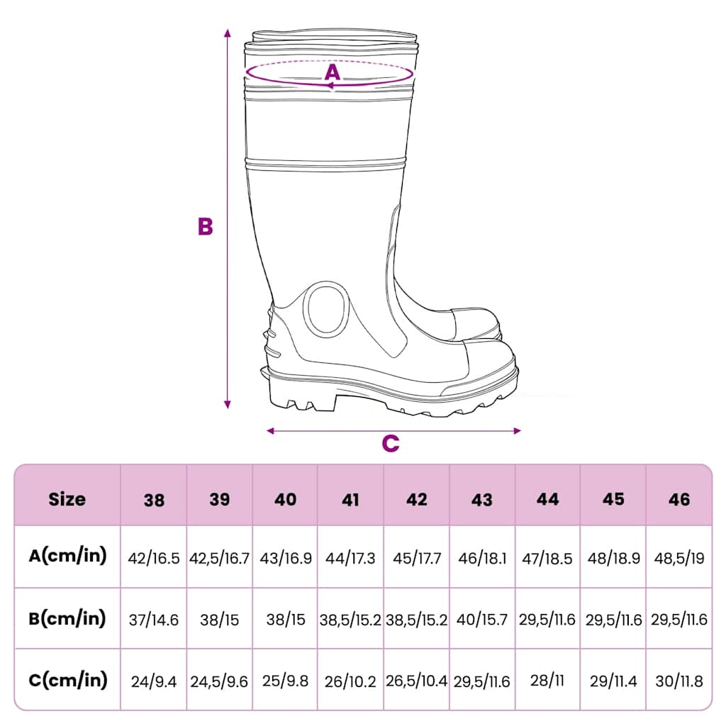 Gummistiefel Schwarz Größe 42 PVC