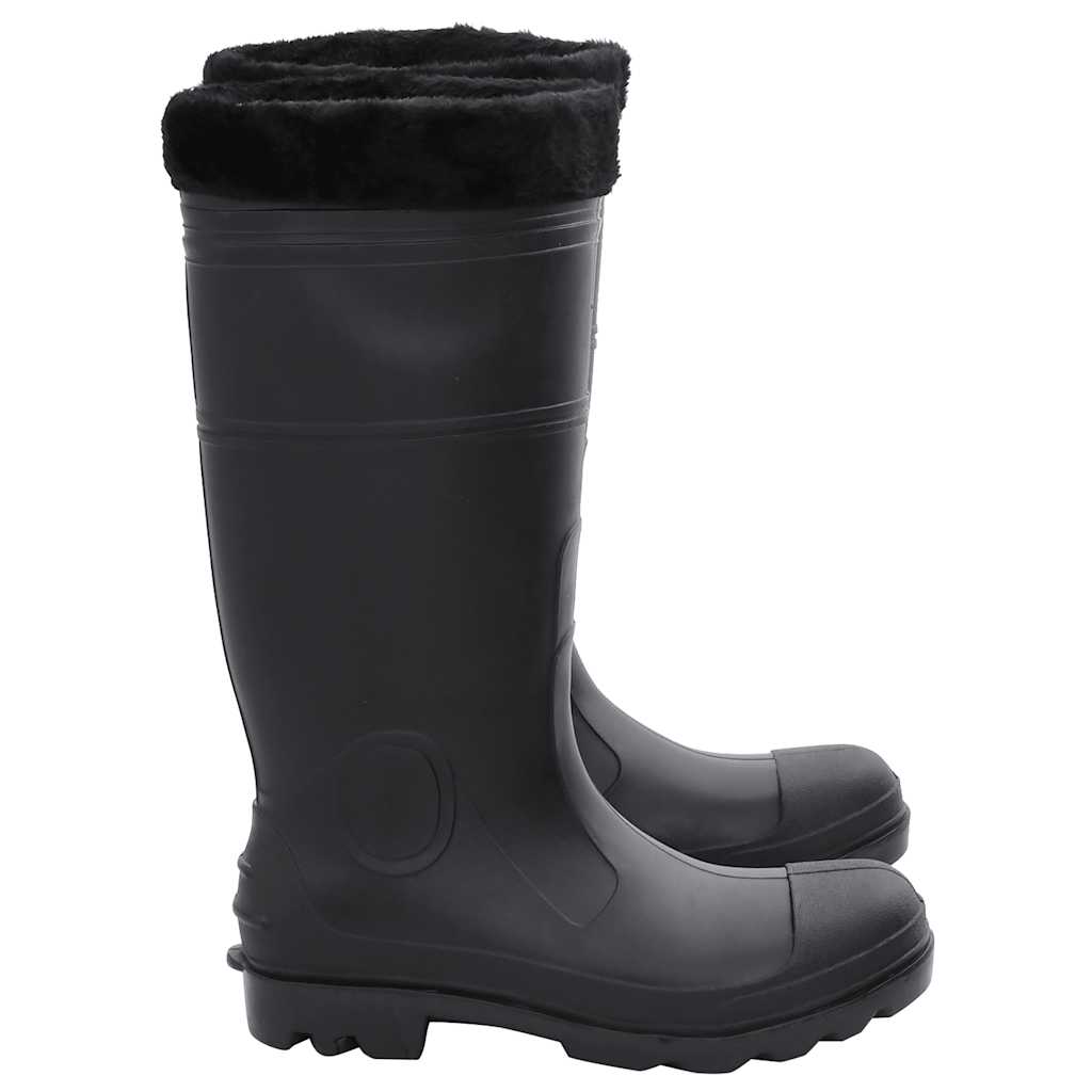 Gummistiefel mit Herausnehmbarem Innenfutter Schwarz Gr. 42 PVC