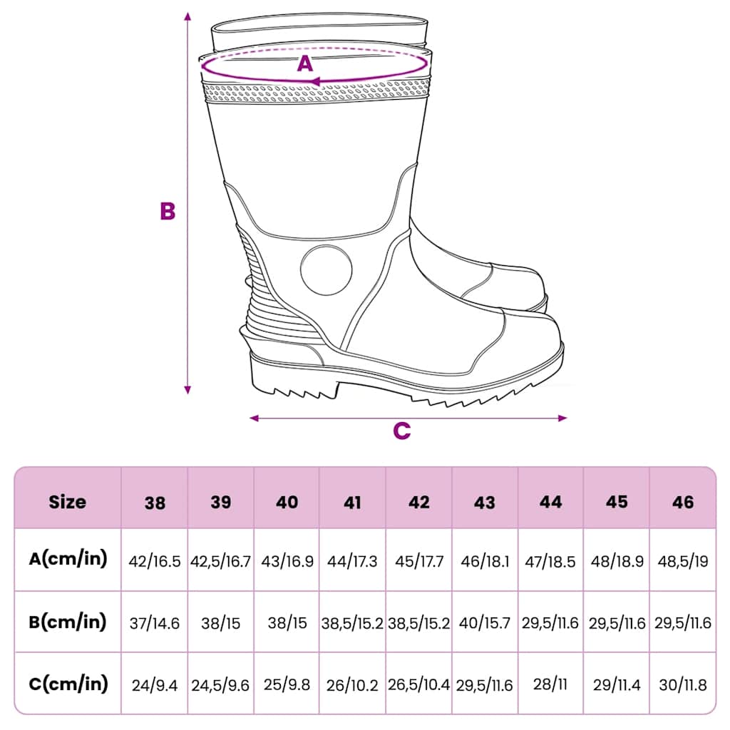 Gummistiefel Schwarz Größe 38 PVC