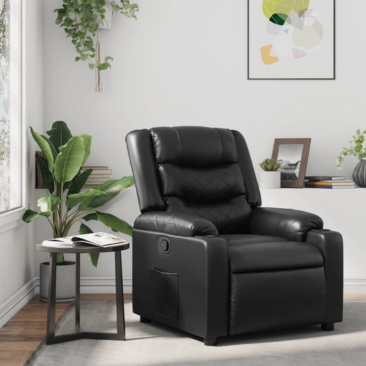 Fauteuil de relaxation simili cuir noir