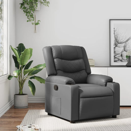 Fauteuil de relaxation simili cuir gris