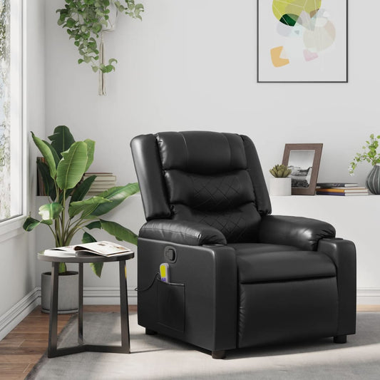 Fauteuil de massage simili cuir noir
