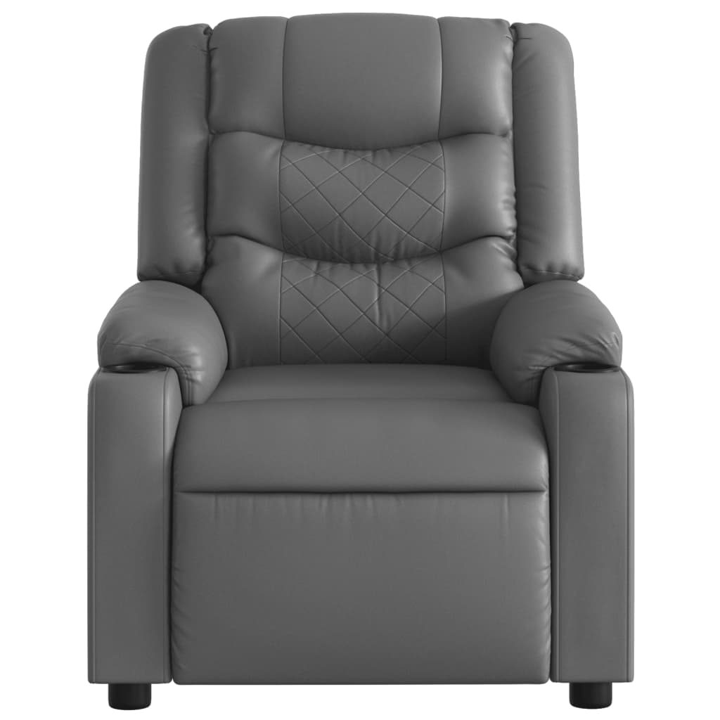 Fauteuil de massage simili cuir gris