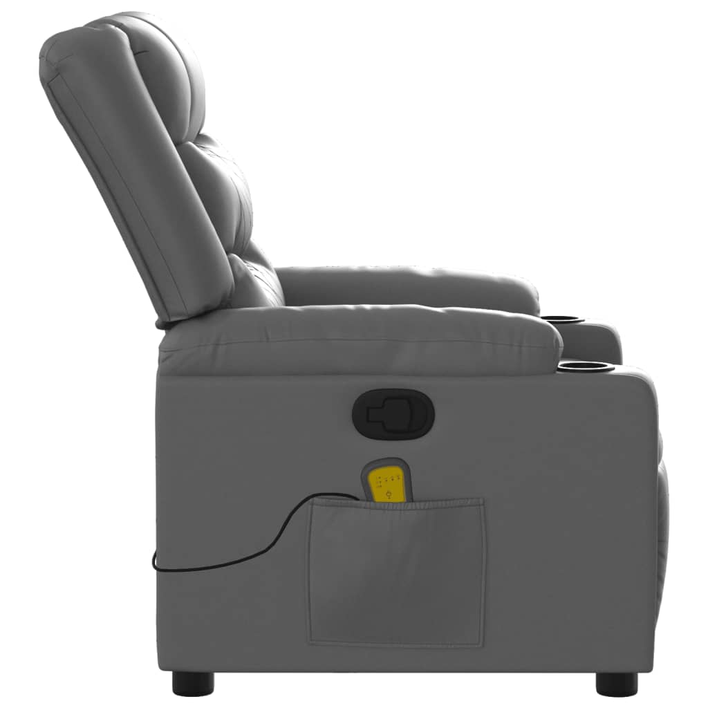 Fauteuil de massage simili cuir gris