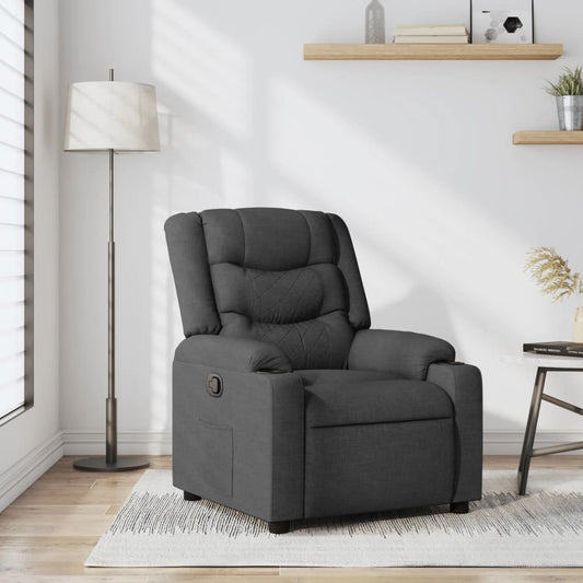 Fauteuil de relaxation tissu gris foncé
