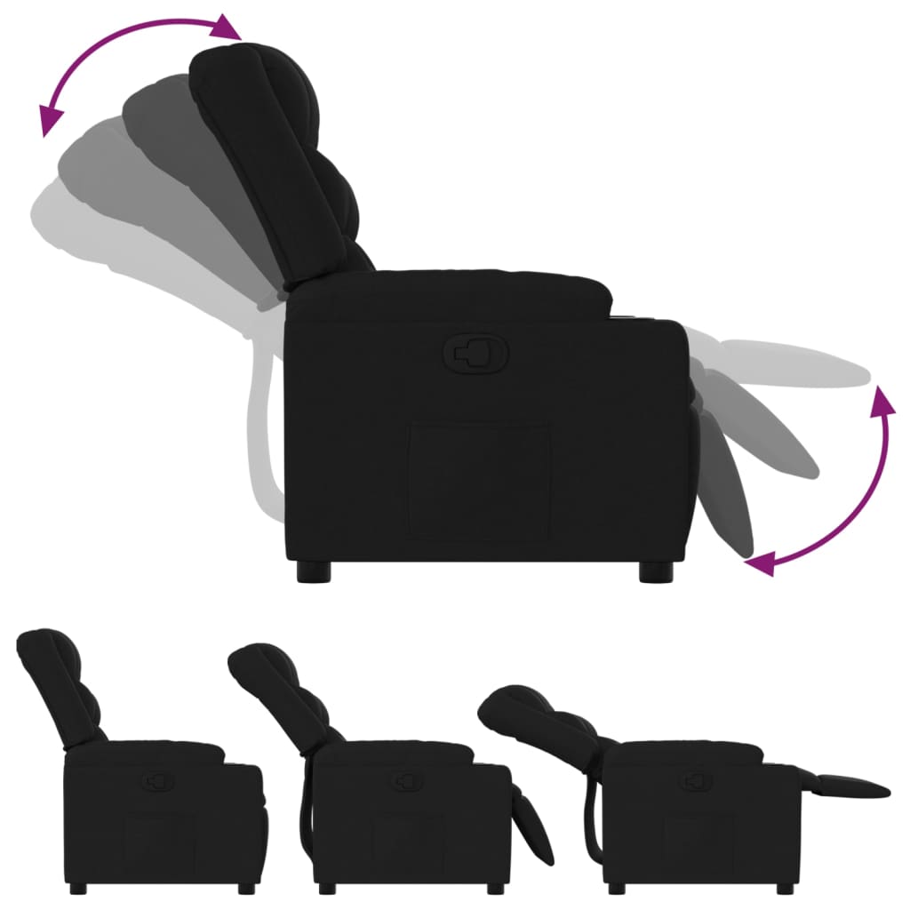 Fauteuil de relaxation tissu noir