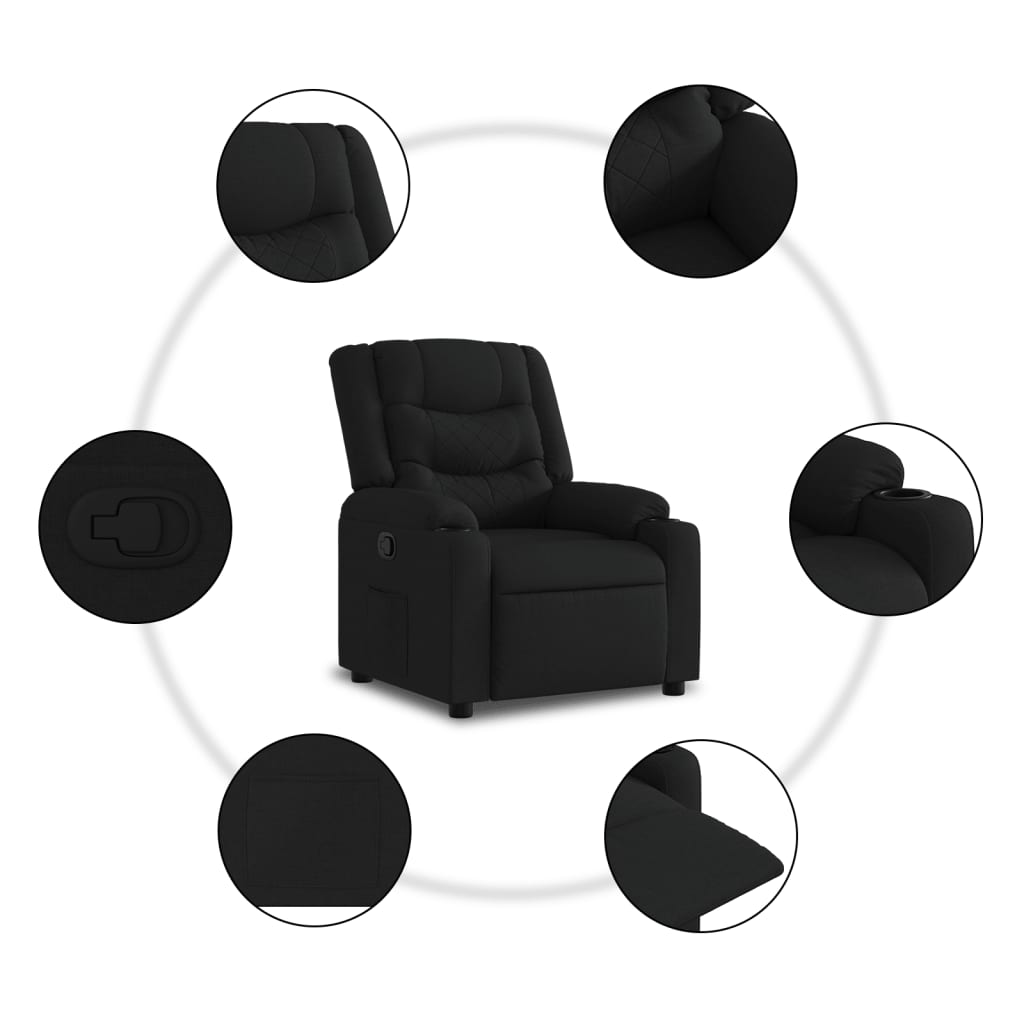 Fauteuil de relaxation tissu noir