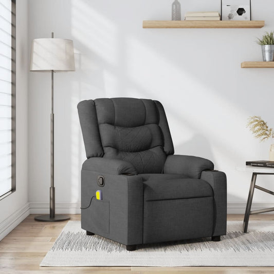 Fauteuil de massage tissu gris foncé
