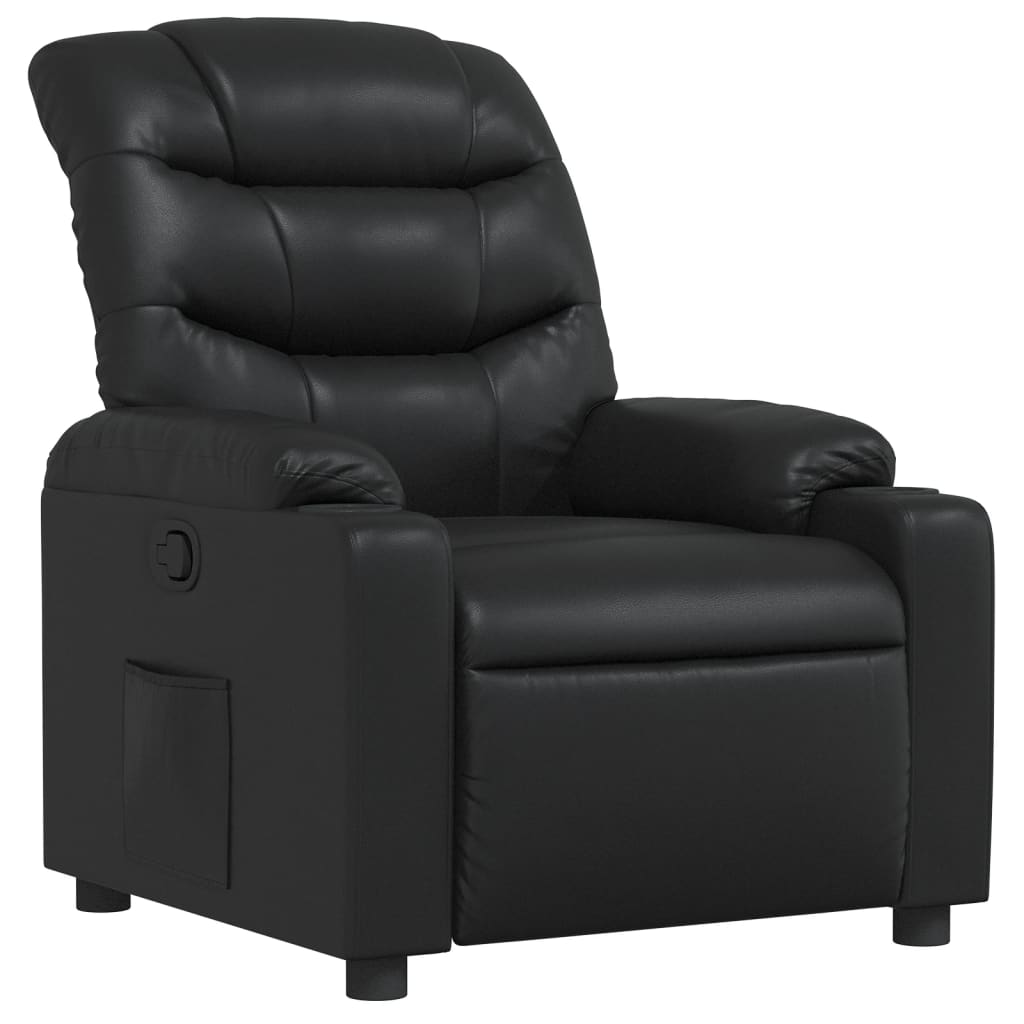 Fauteuil de relaxation simili cuir noir