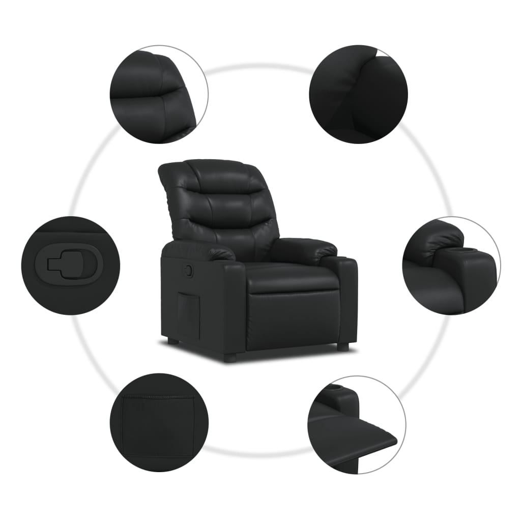 Fauteuil de relaxation simili cuir noir