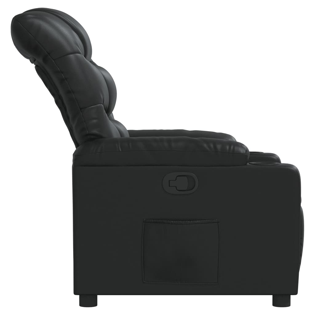 Fauteuil de relaxation simili cuir noir