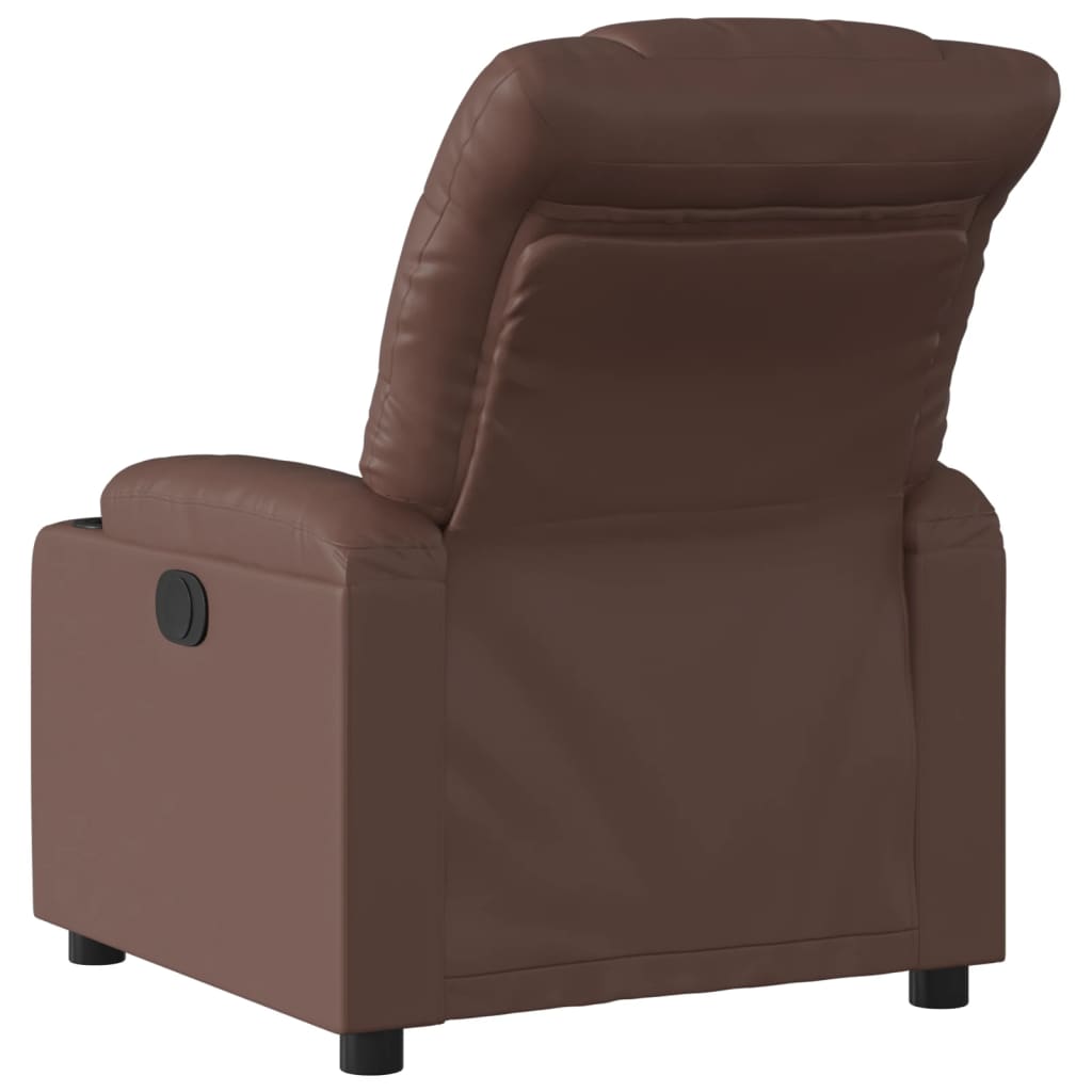 Fauteuil de relaxation simili cuir marron