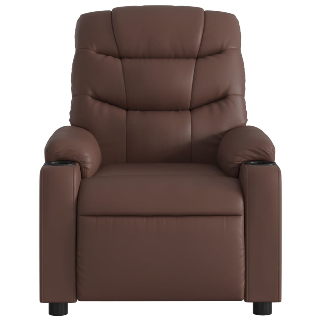 Fauteuil de relaxation simili cuir marron