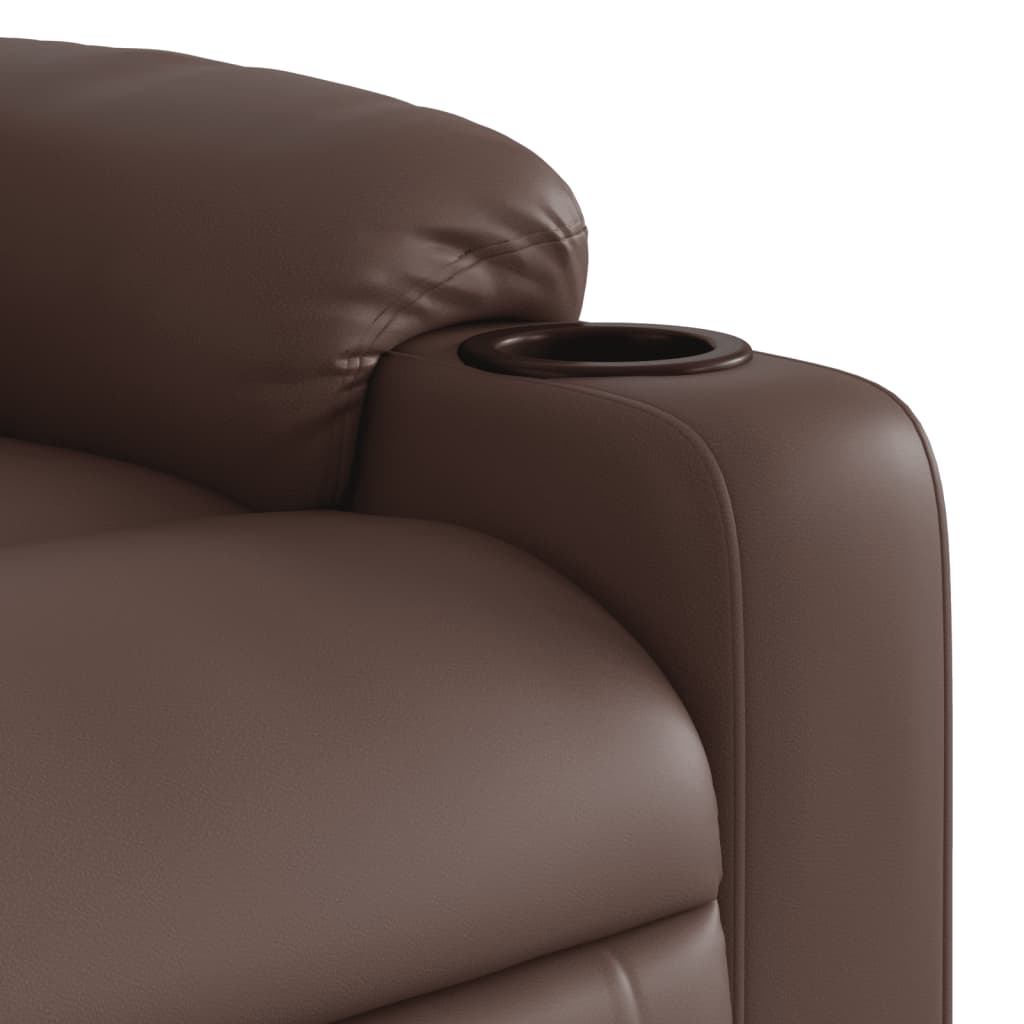 Fauteuil de relaxation simili cuir marron