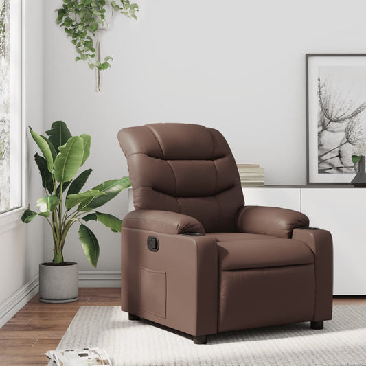 Fauteuil de relaxation simili cuir marron