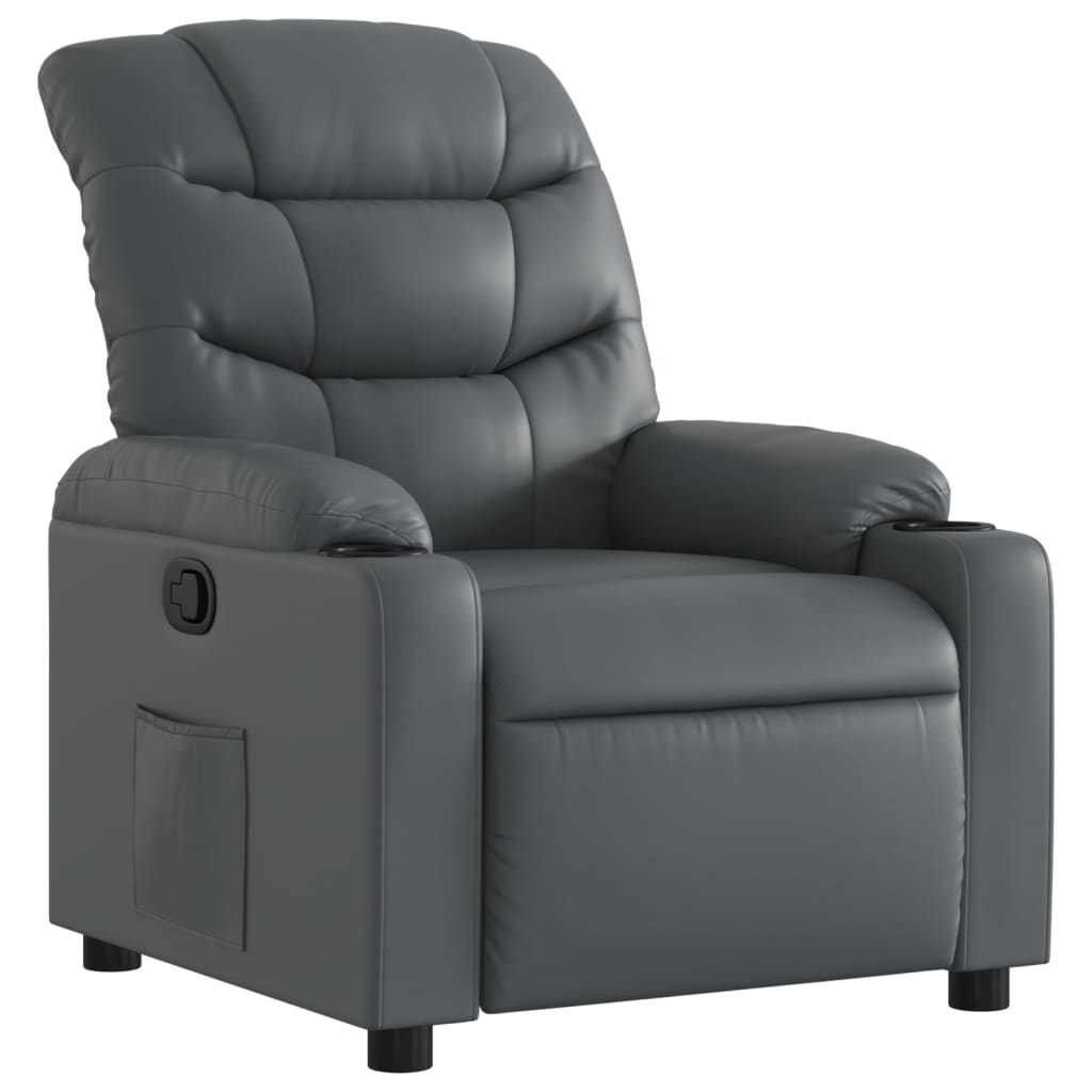 Fauteuil de relaxation simili cuir gris