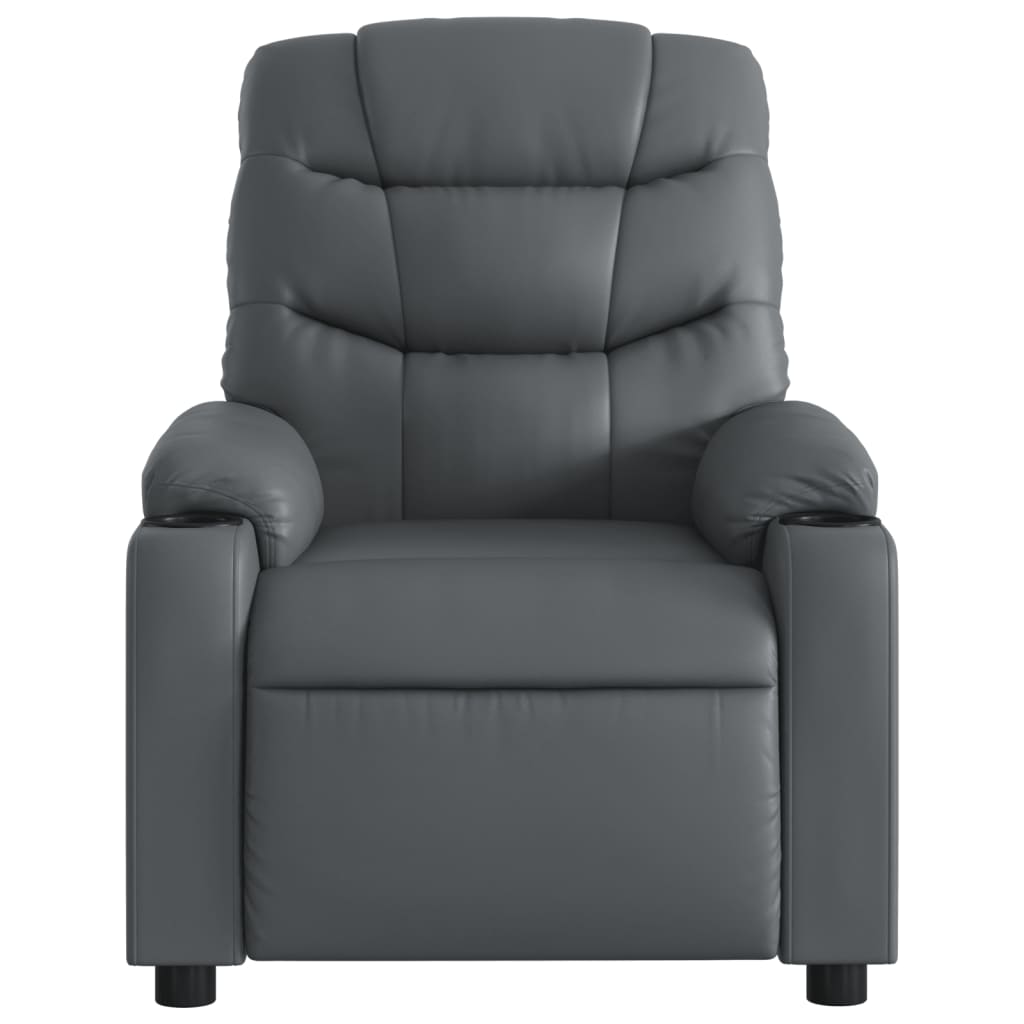 Fauteuil de relaxation simili cuir gris