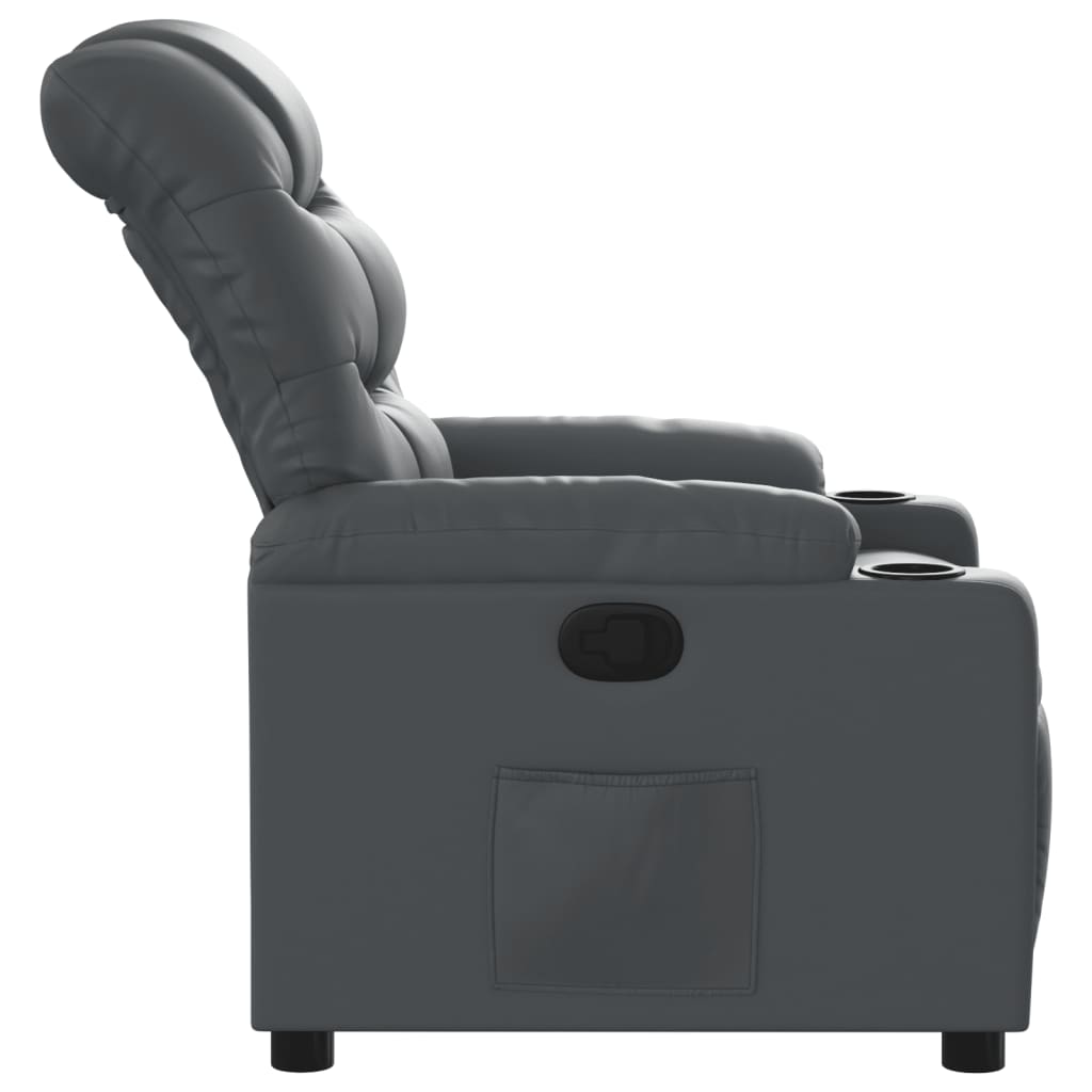 Fauteuil de relaxation simili cuir gris