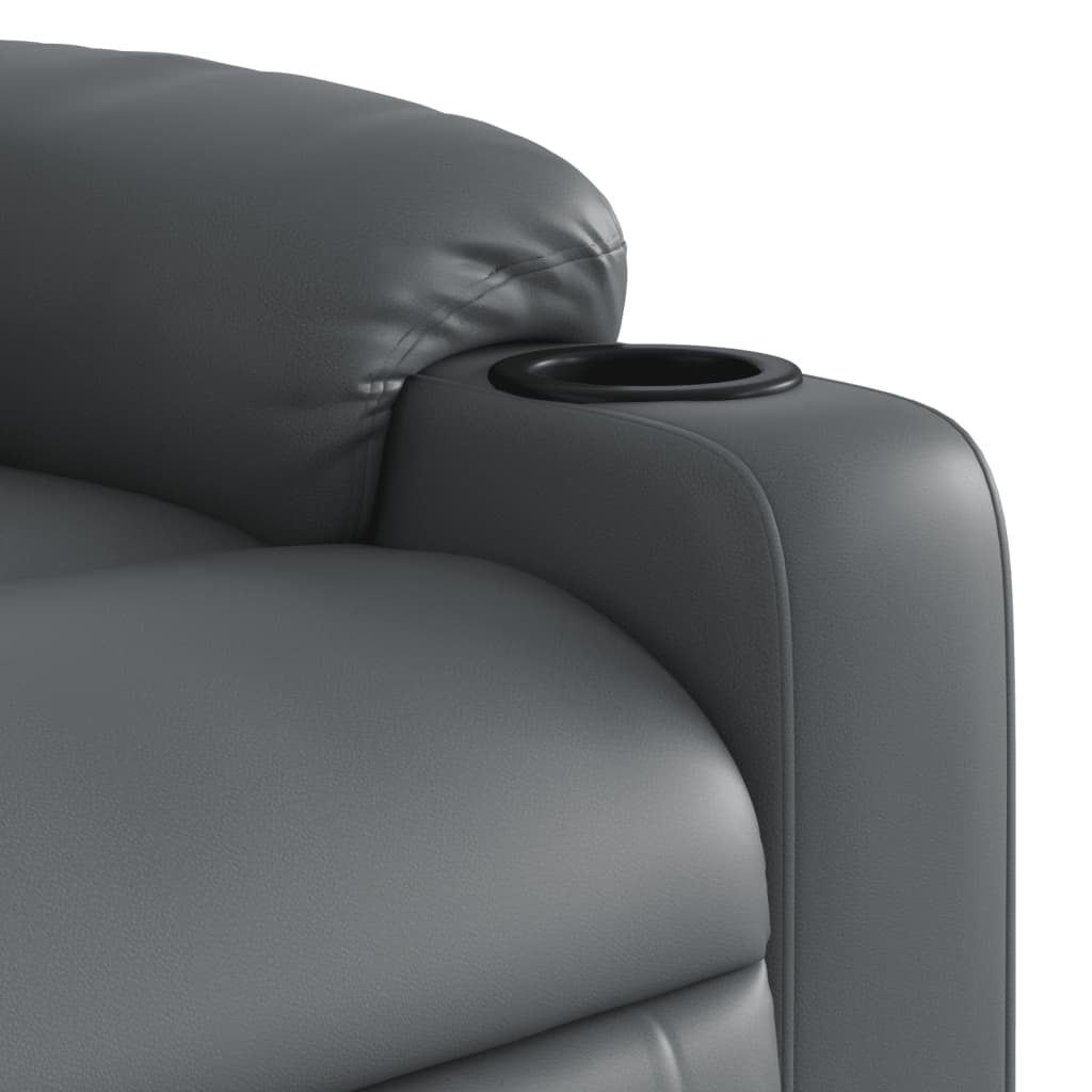 Fauteuil de relaxation simili cuir gris