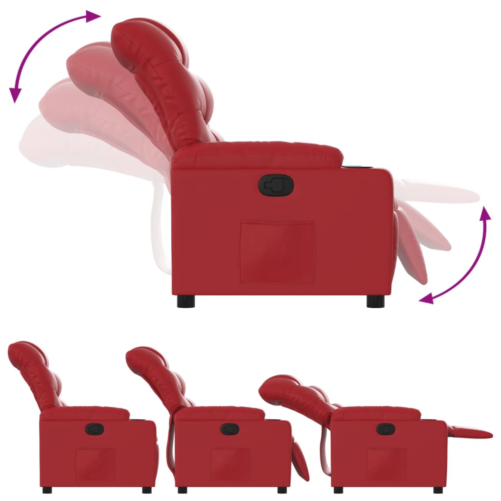 Fauteuil de relaxation simili cuir rouge