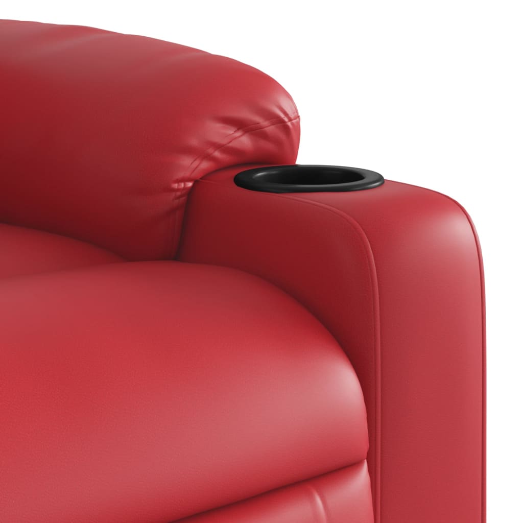 Fauteuil de relaxation simili cuir rouge