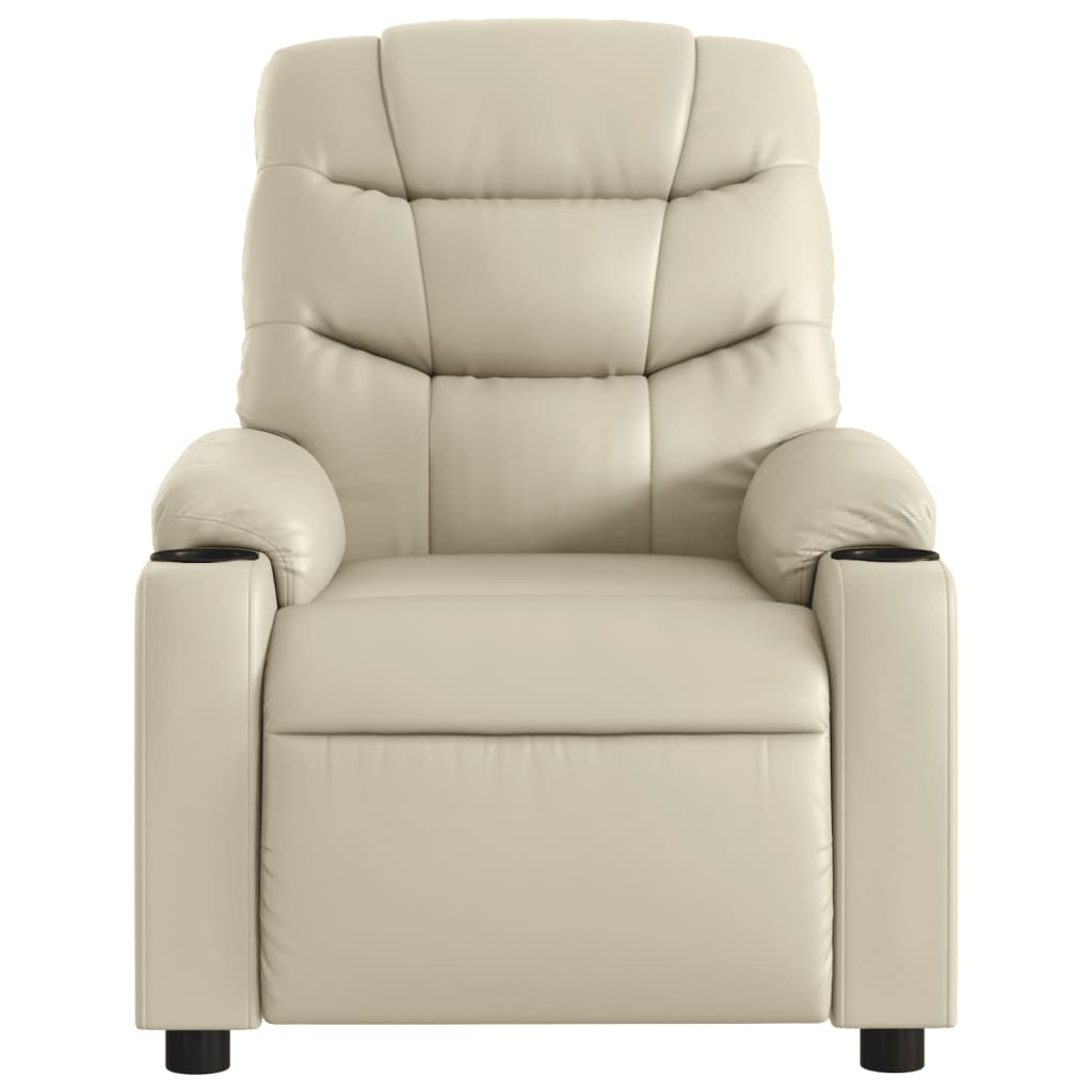 Fauteuil de massage simili cuir crème