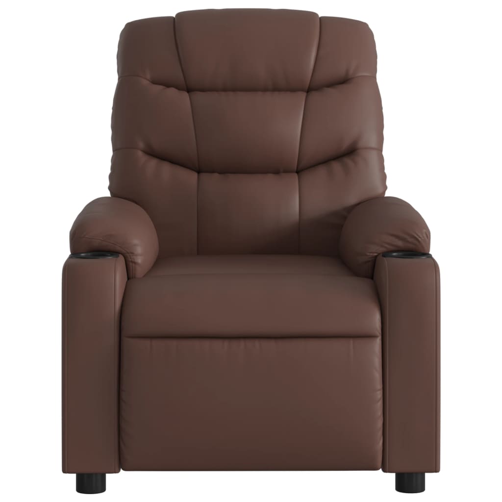 Fauteuil de massage simili cuir marron