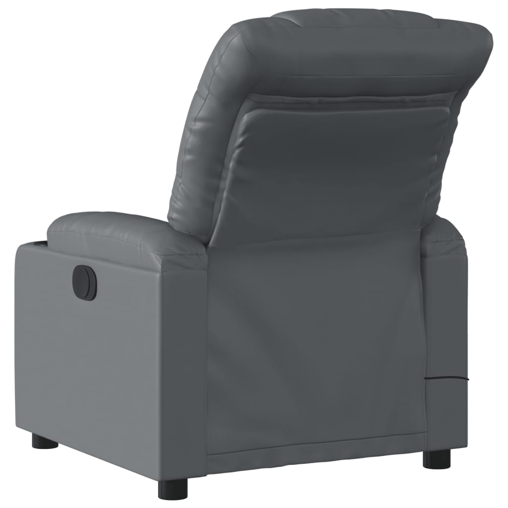 Fauteuil de massage simili cuir gris