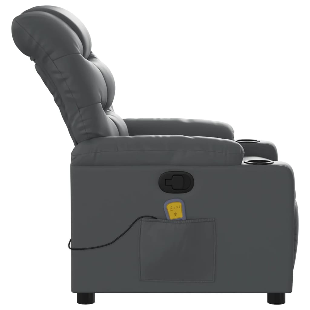 Fauteuil de massage simili cuir gris