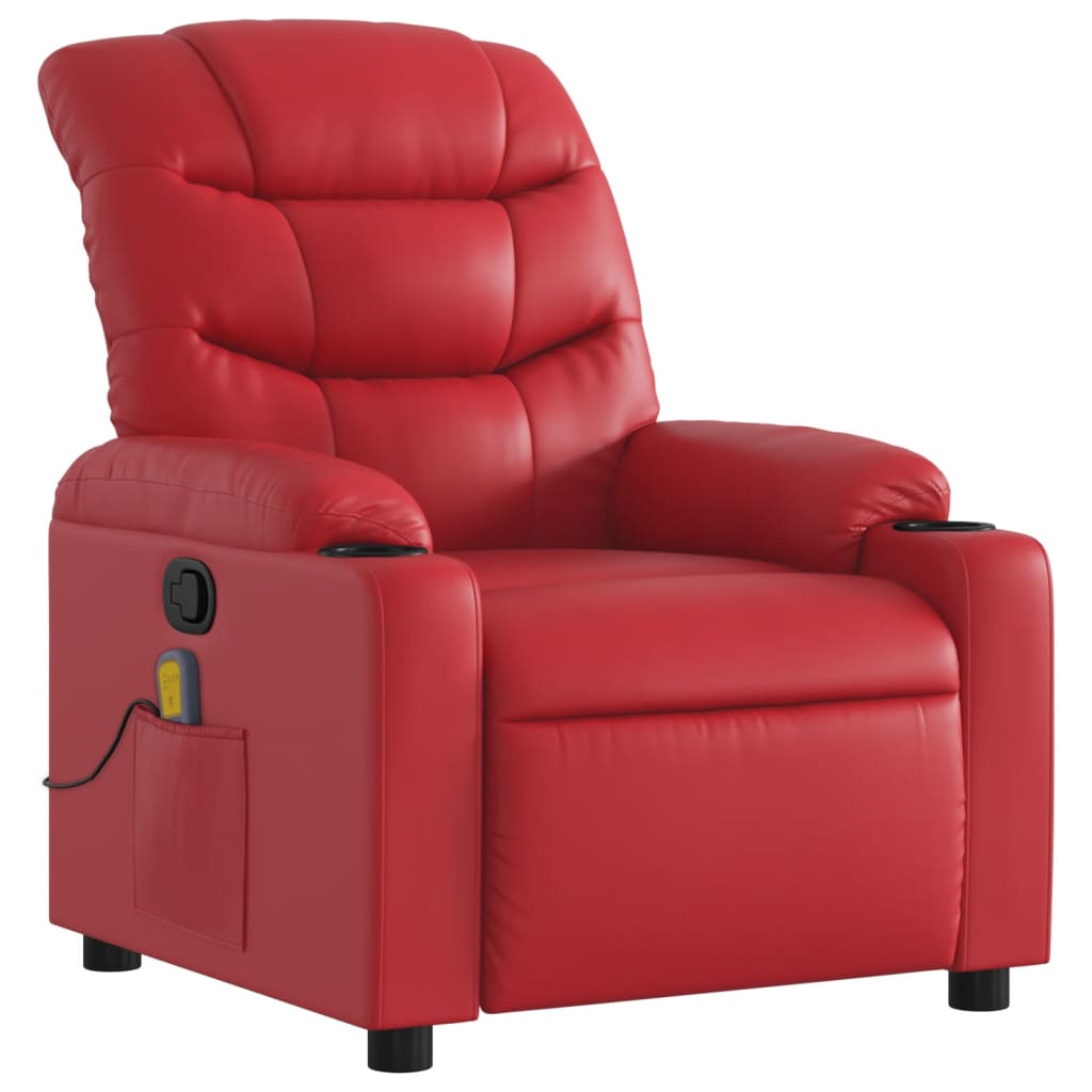 Fauteuil de massage simili cuir rouge