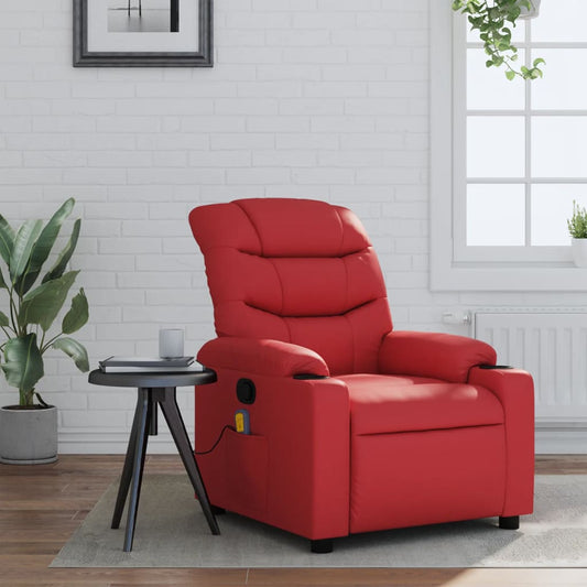 Fauteuil de massage simili cuir rouge