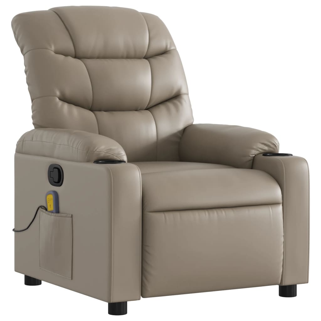 Fauteuil de massage simili cuir marron cappuccino