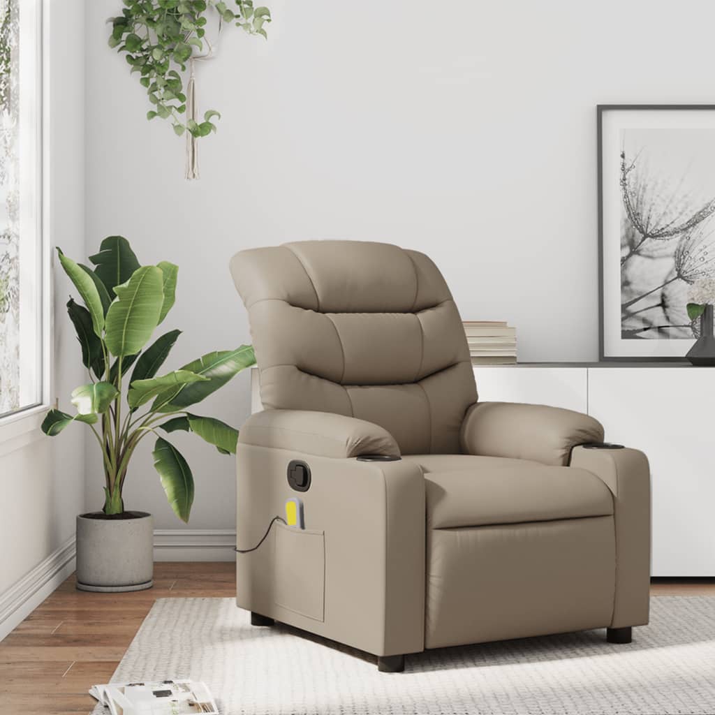 Fauteuil de massage simili cuir marron cappuccino