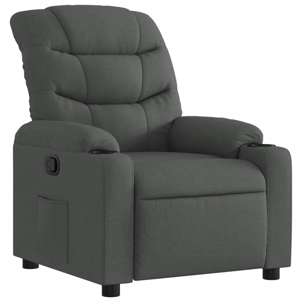 Fauteuil de relaxation tissu gris foncé