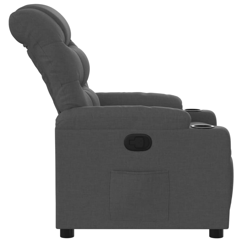 Fauteuil de relaxation tissu gris foncé