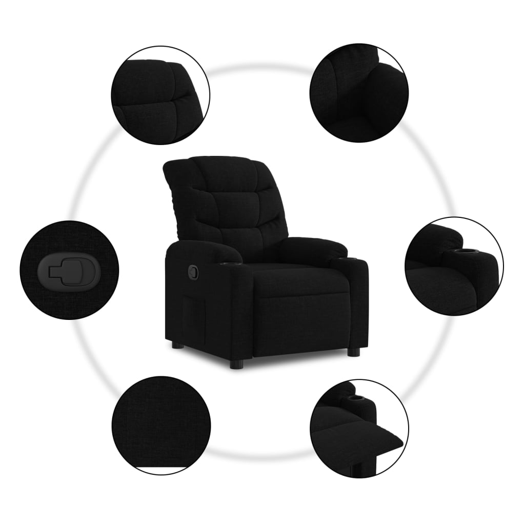 Fauteuil de relaxation tissu noir