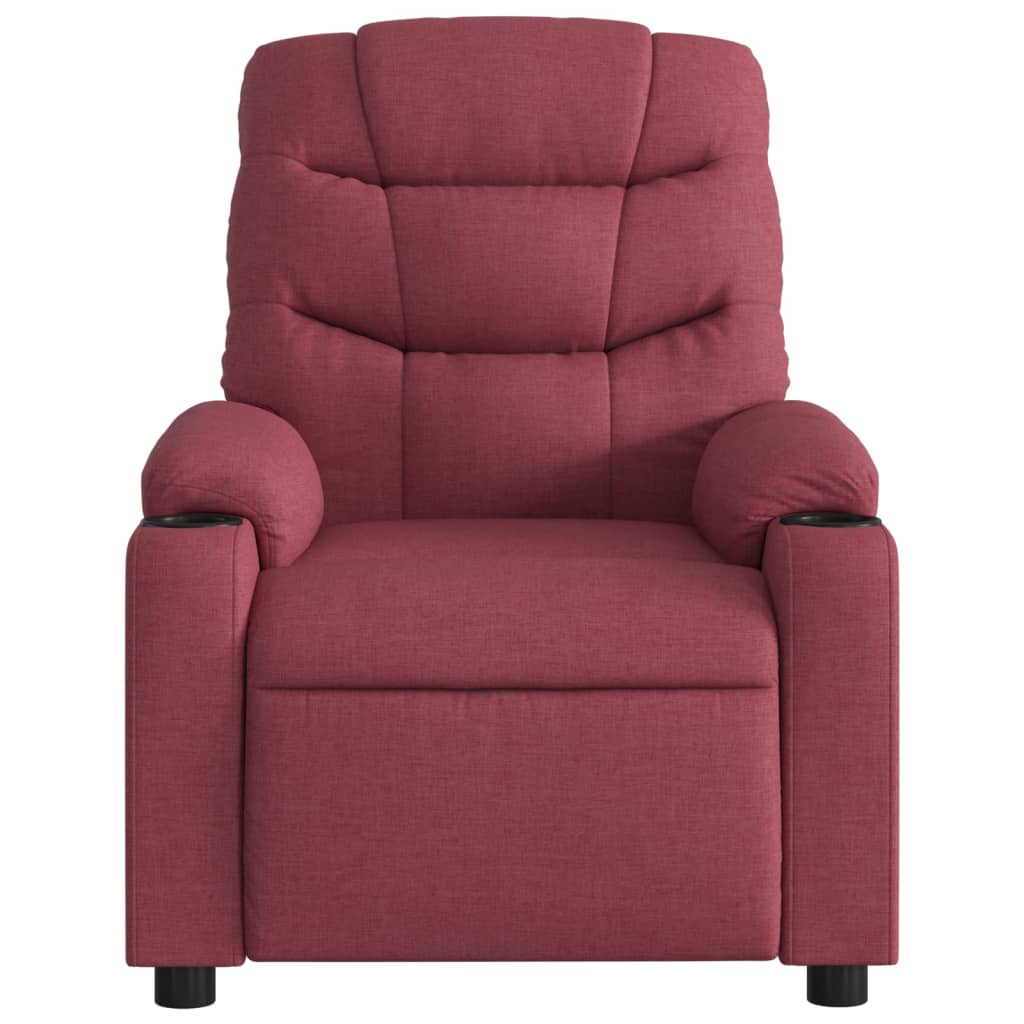 Fauteuil de relaxation tissu rouge vin