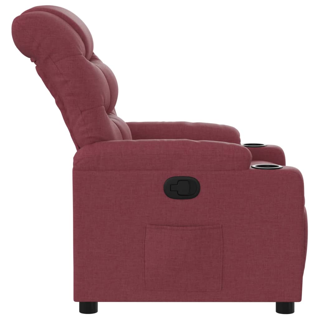 Fauteuil de relaxation tissu rouge vin