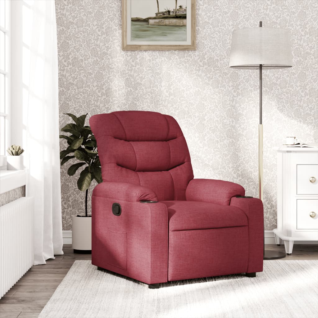 Fauteuil de relaxation tissu rouge vin