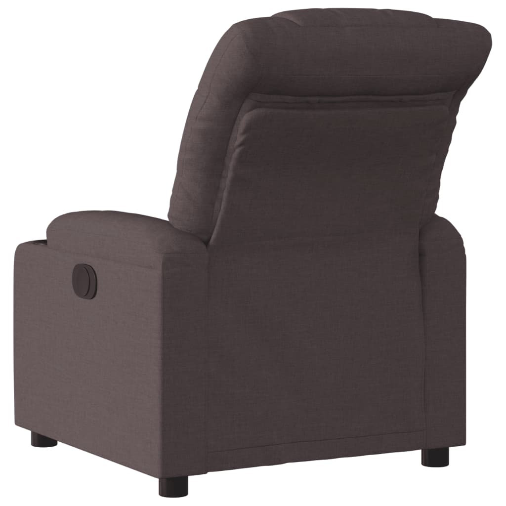 Fauteuil de relaxation tissu marron foncé