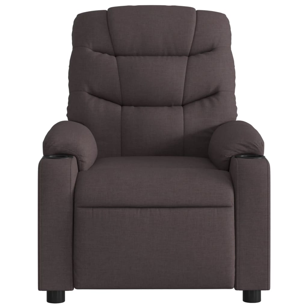 Fauteuil de relaxation tissu marron foncé