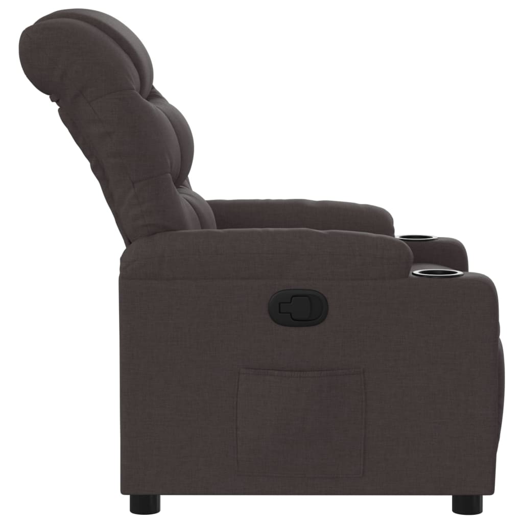 Fauteuil de relaxation tissu marron foncé