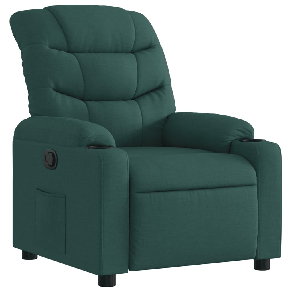 Fauteuil de relaxation tissu vert foncé