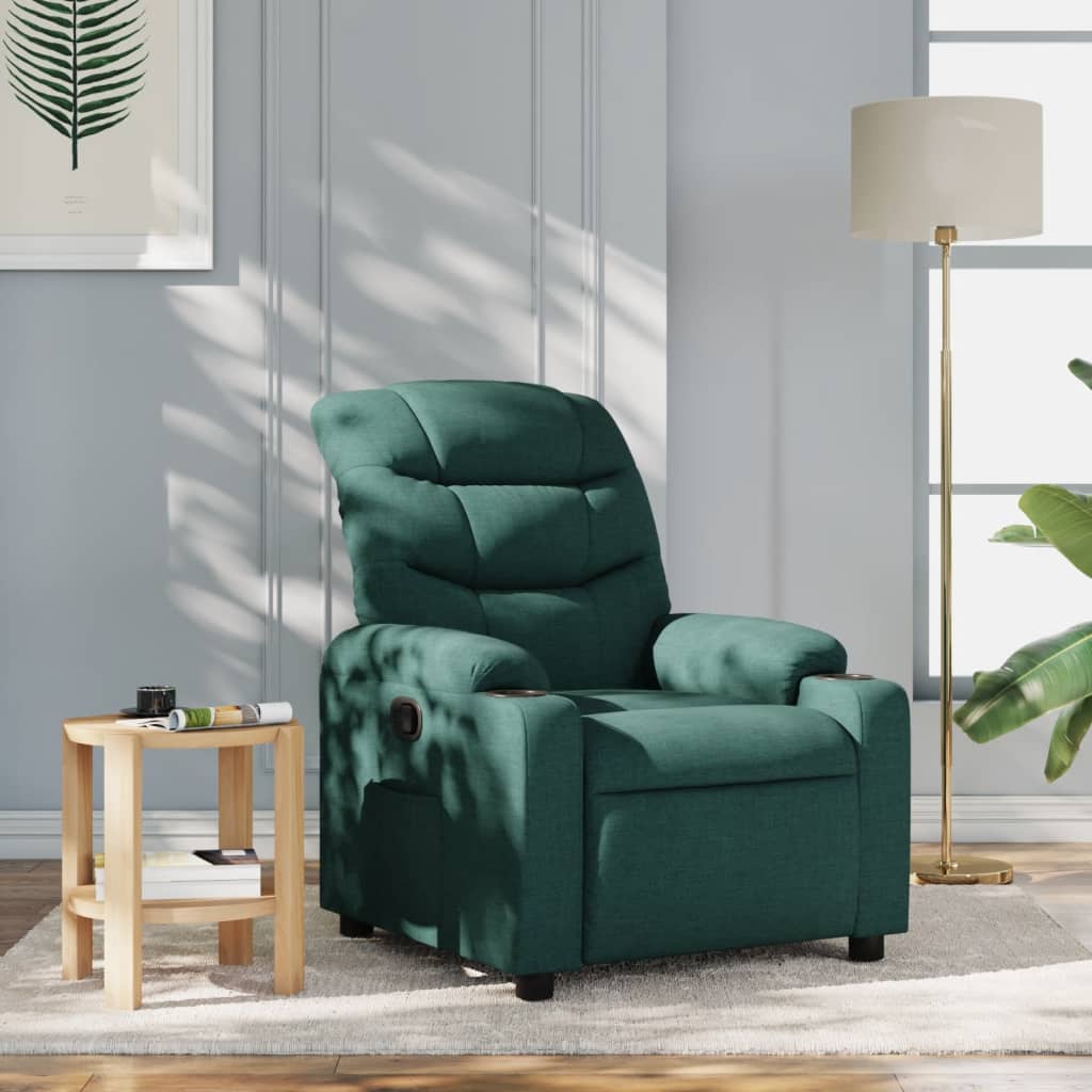 Fauteuil de relaxation tissu vert foncé