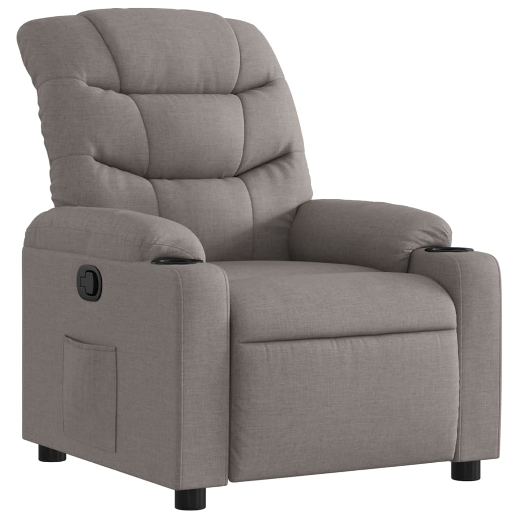 Fauteuil relax tissu taupe